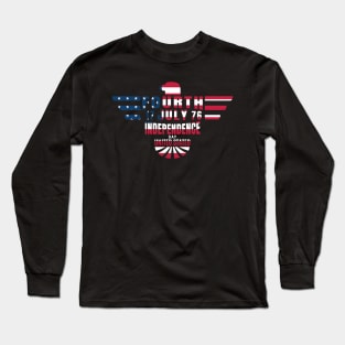 Red White and Blue Independence Day of United States Long Sleeve T-Shirt